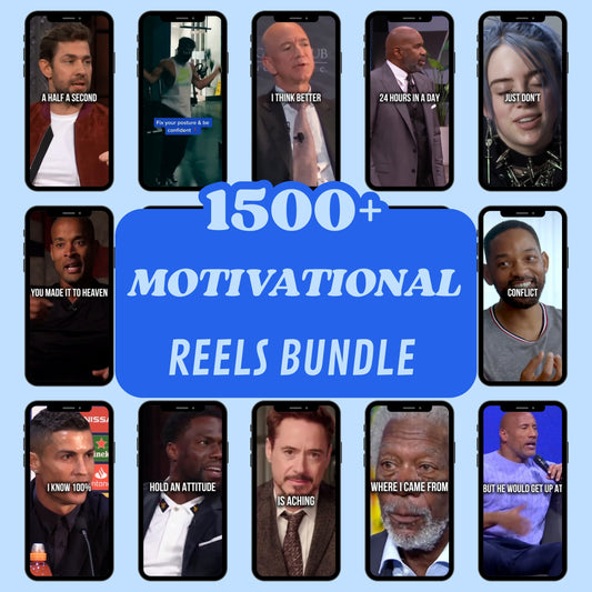 1500+ Motivational Reels Video Bundle PLR MRR Viral Inspirational Videos for TikTok Instagram YouTube Digital Marketing, Short